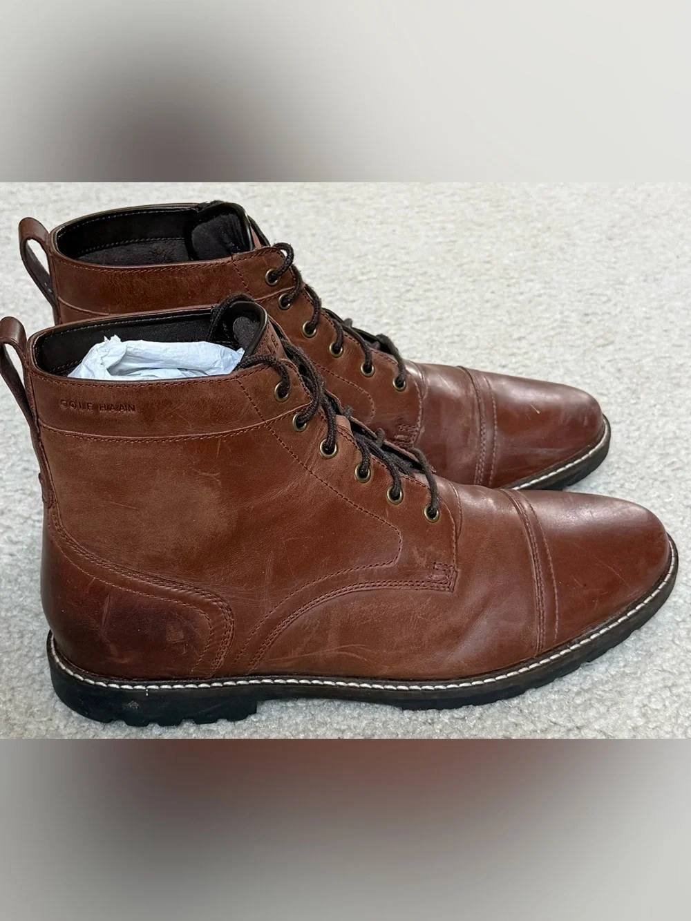 Cole Haan Men's Chestnut Brown Leather Chukka Boots Men’s Size 10